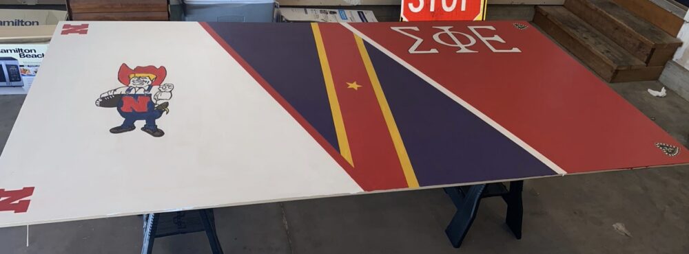 SigEp Husker Table — acrylic on wood